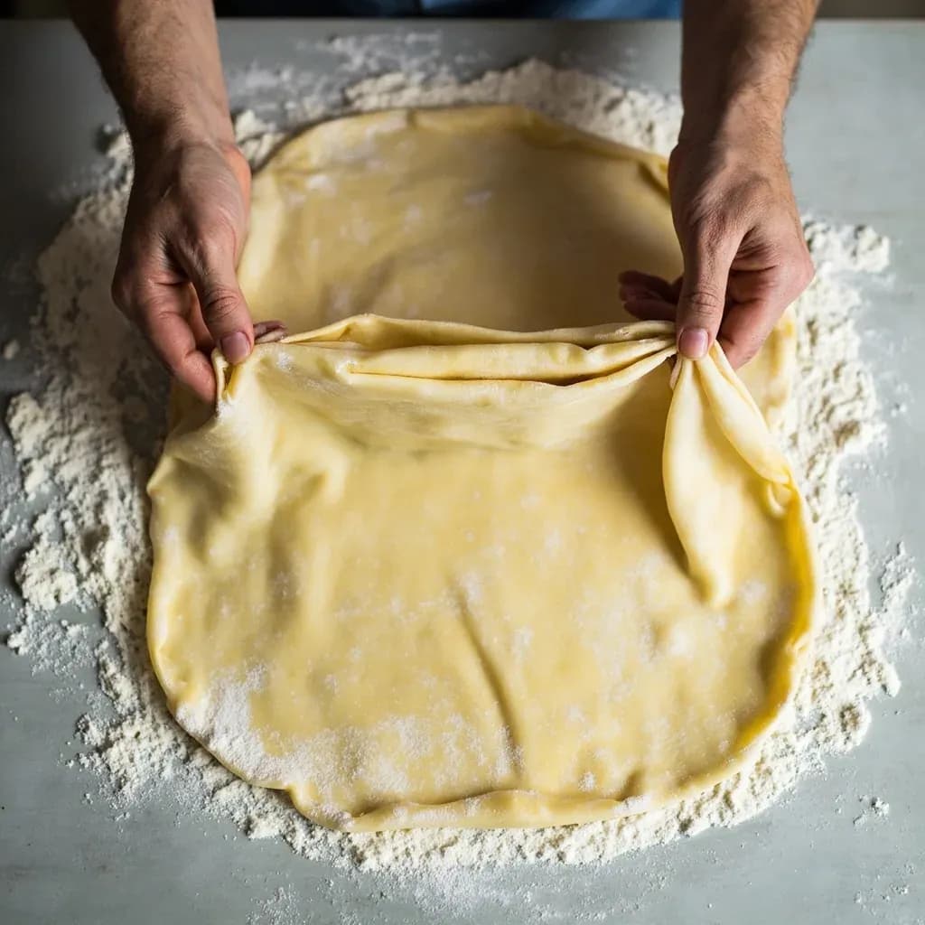 Hand-Stretching Dough