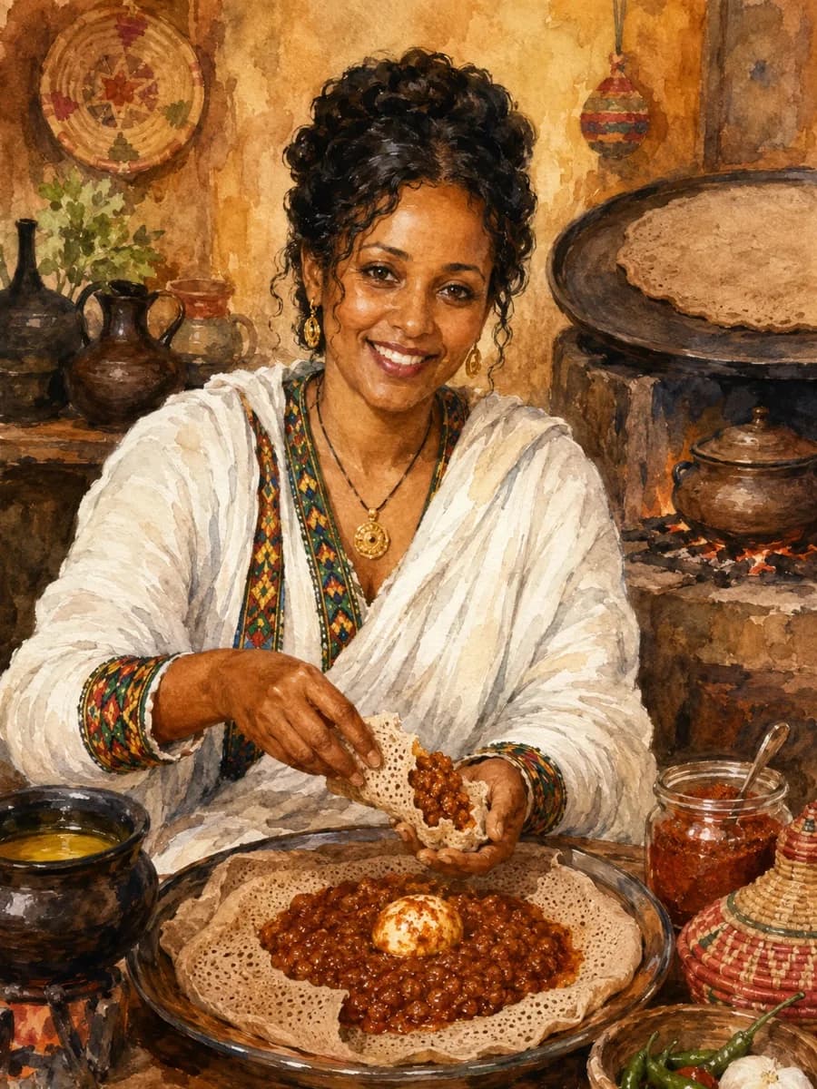 Abeba Tekle — watercolor portrait