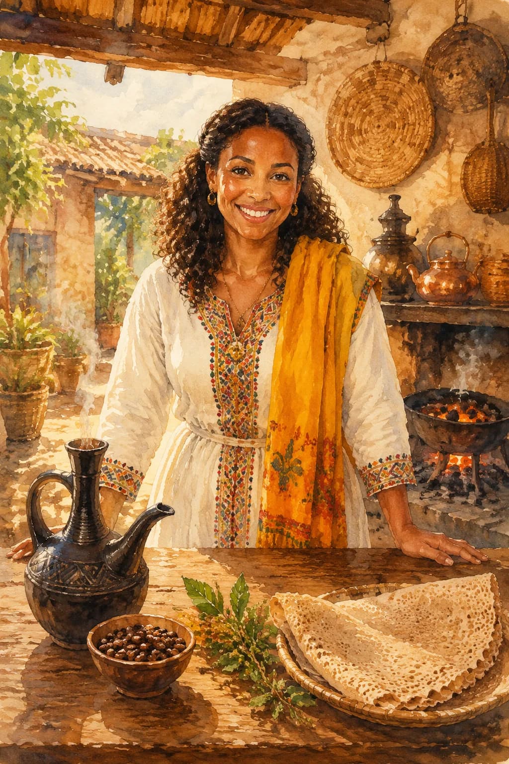 Almaz Girma — watercolor portrait