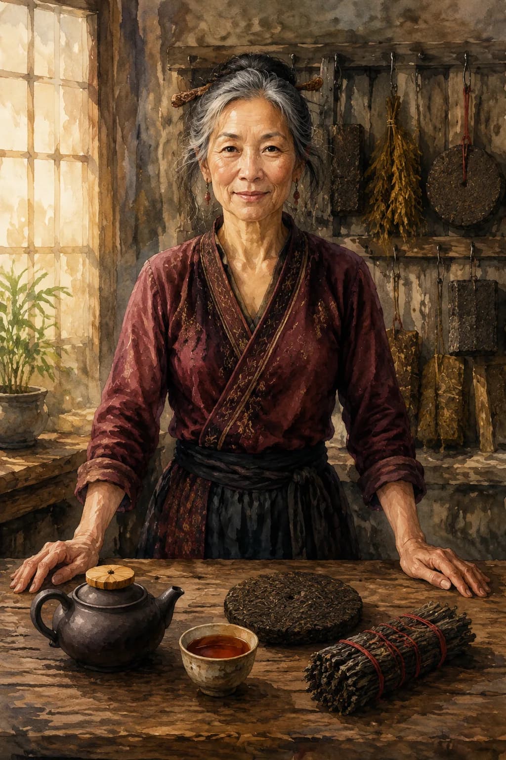 Bai Zhe — watercolor portrait