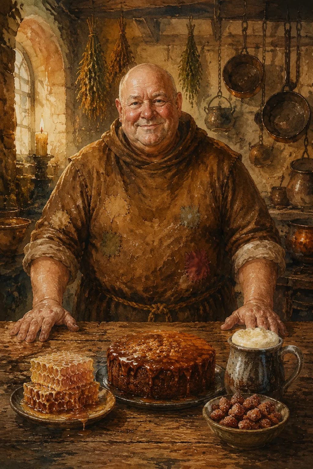 Brother Anselm — watercolor portrait