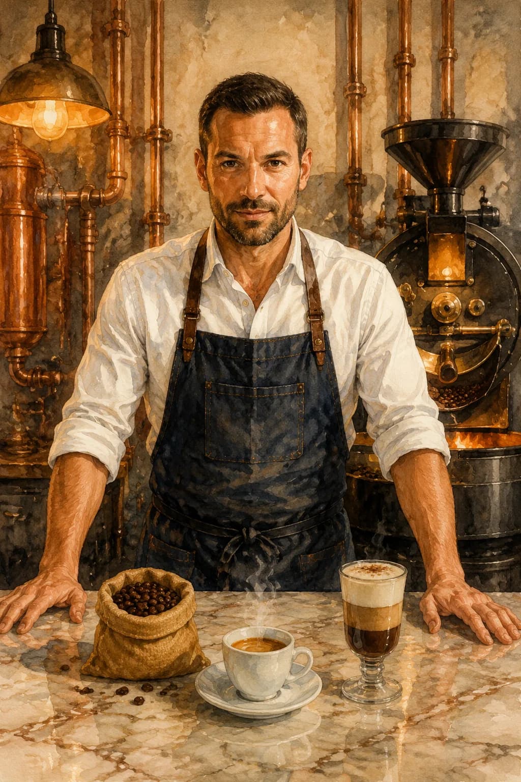 Bruno Moretti — watercolor portrait