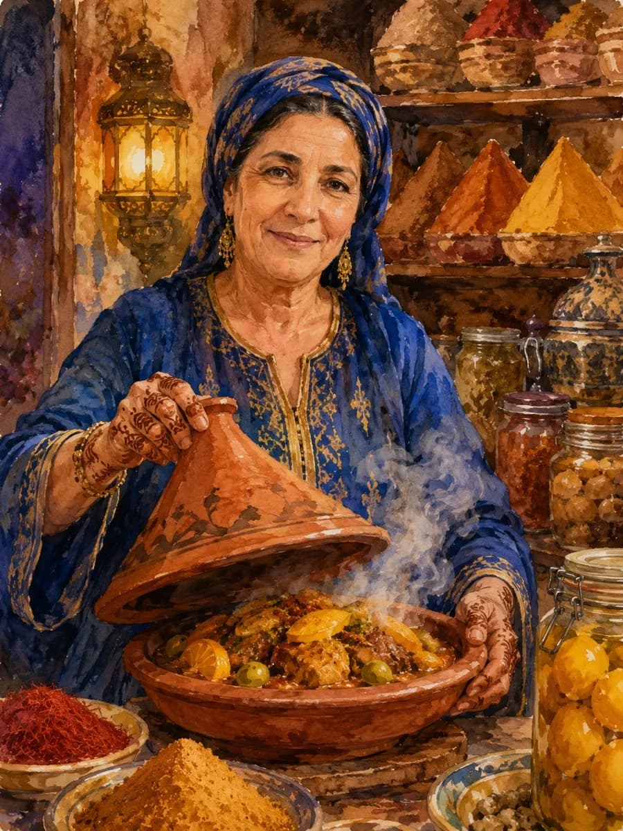 Fatima Al-Rashid — watercolor portrait