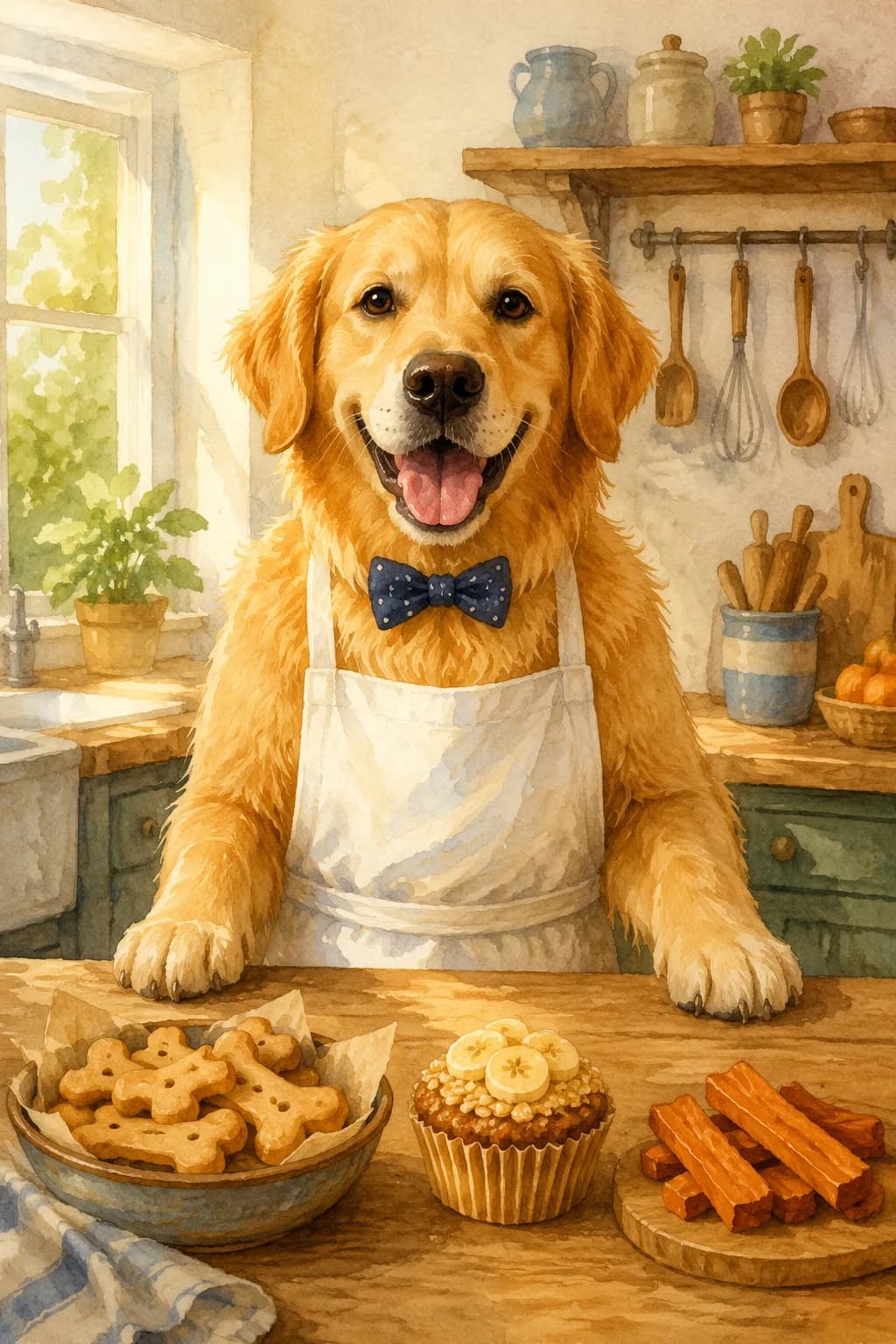 Sir Barkington Rufus III — watercolor portrait