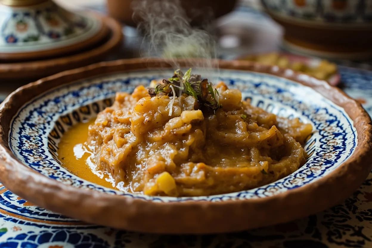 amlou (almond-argan-honey spread) — a signature plate from Amazigh (Berber) cuisine, prepared in the regional style.