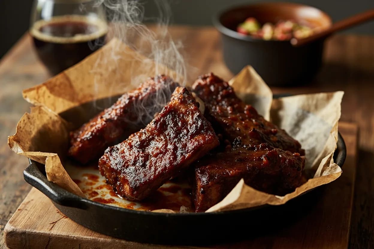 Memphis dry-rub ribs — a signature plate from American BBQ (Regional Traditions) cuisine, prepared in the regional style.
