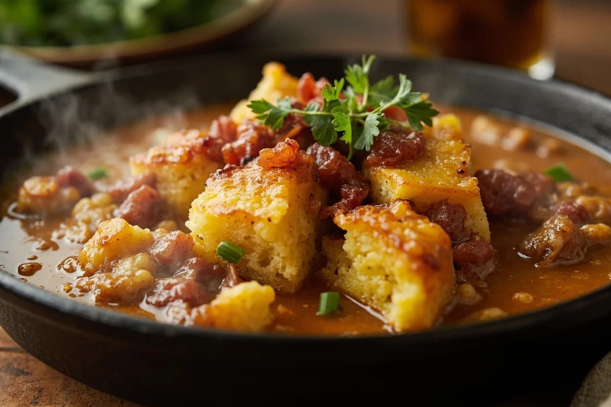 cornbread — a signature plate from American Southern (Soul Food) cuisine, prepared in the regional style.