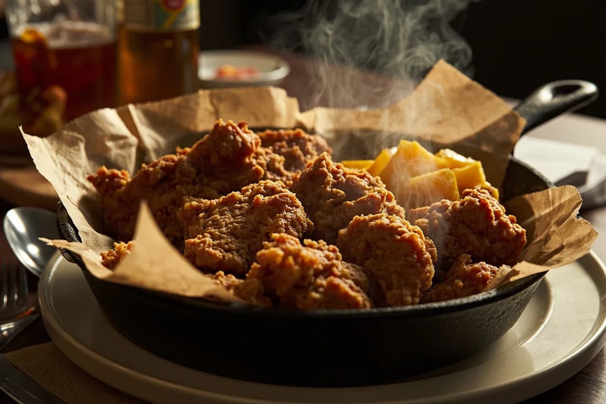 fried chicken — a signature plate from American Southern (Soul Food) cuisine, prepared in the regional style.