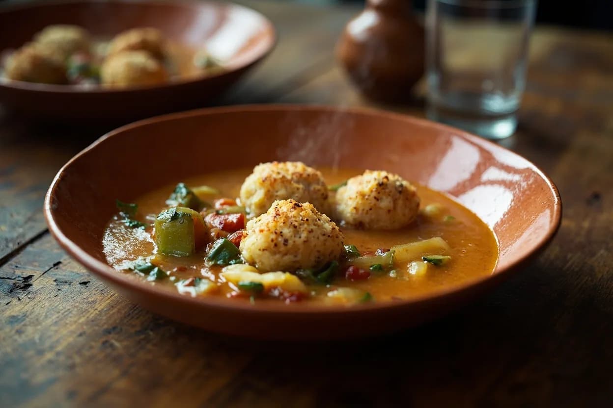 matzah ball soup (goldene yoikh) — a signature plate from Ashkenazi Jewish cuisine, prepared in the regional style.