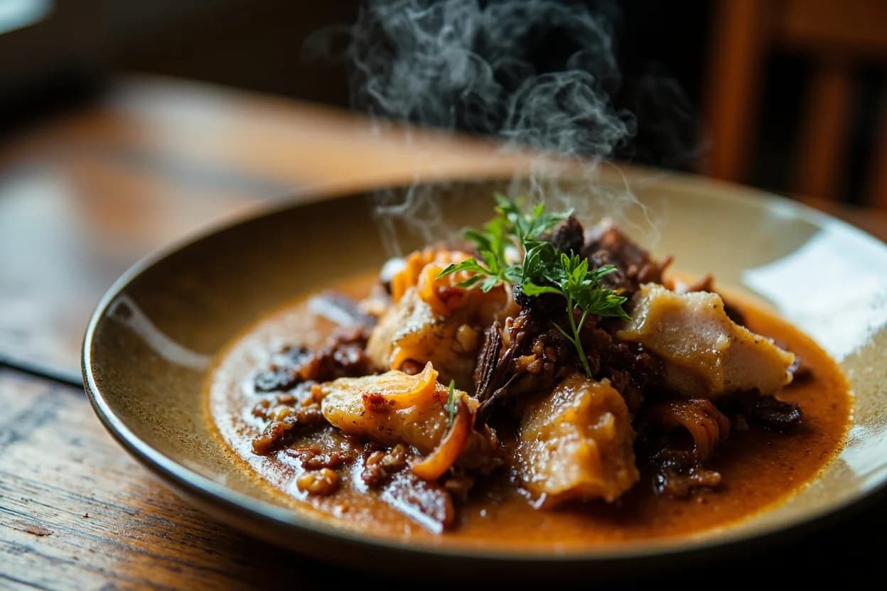 axoa de veau — a signature plate from Basque (France) cuisine, prepared in the regional style.