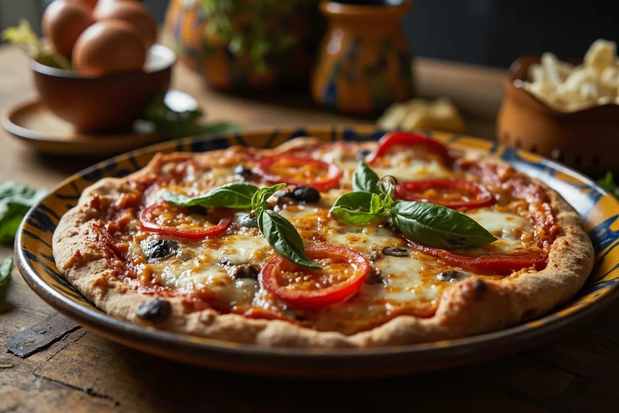 pizza Margherita and pizza marinara — a signature plate from Campanian cuisine, prepared in the regional style.