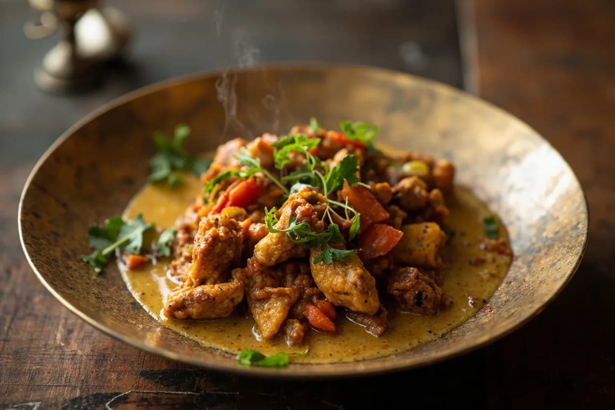 Chettinad pepper chicken (milagu kari) — a signature plate from Chettinad cuisine, prepared in the regional style.