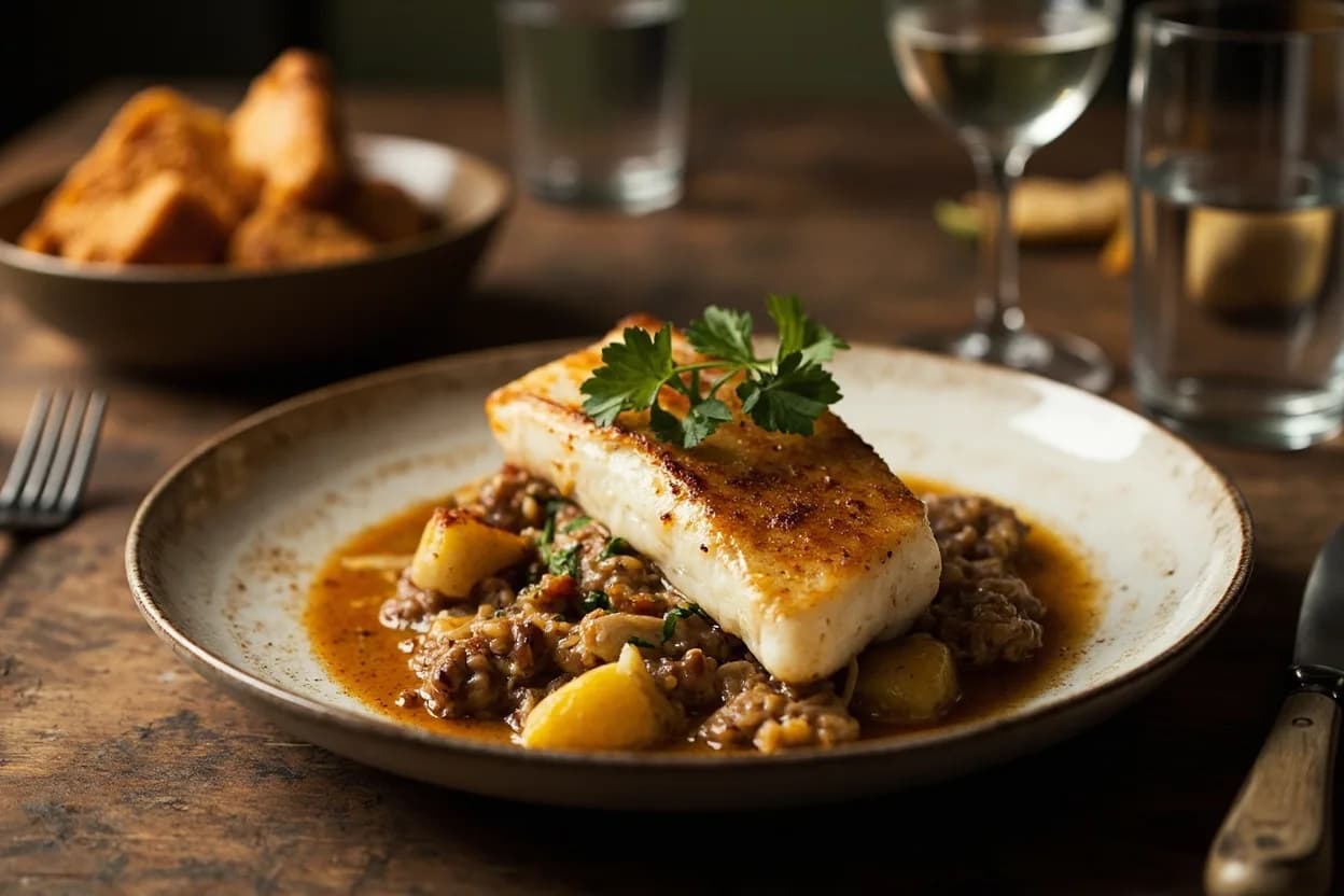 Sole Meunière — a signature plate from Classical French cuisine, prepared in the regional style.