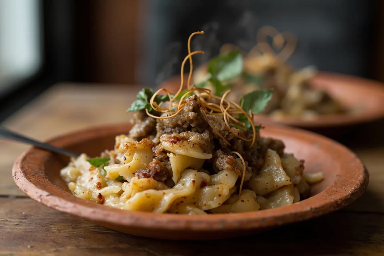stamppot boerenkool — a signature plate from Dutch cuisine, prepared in the regional style.