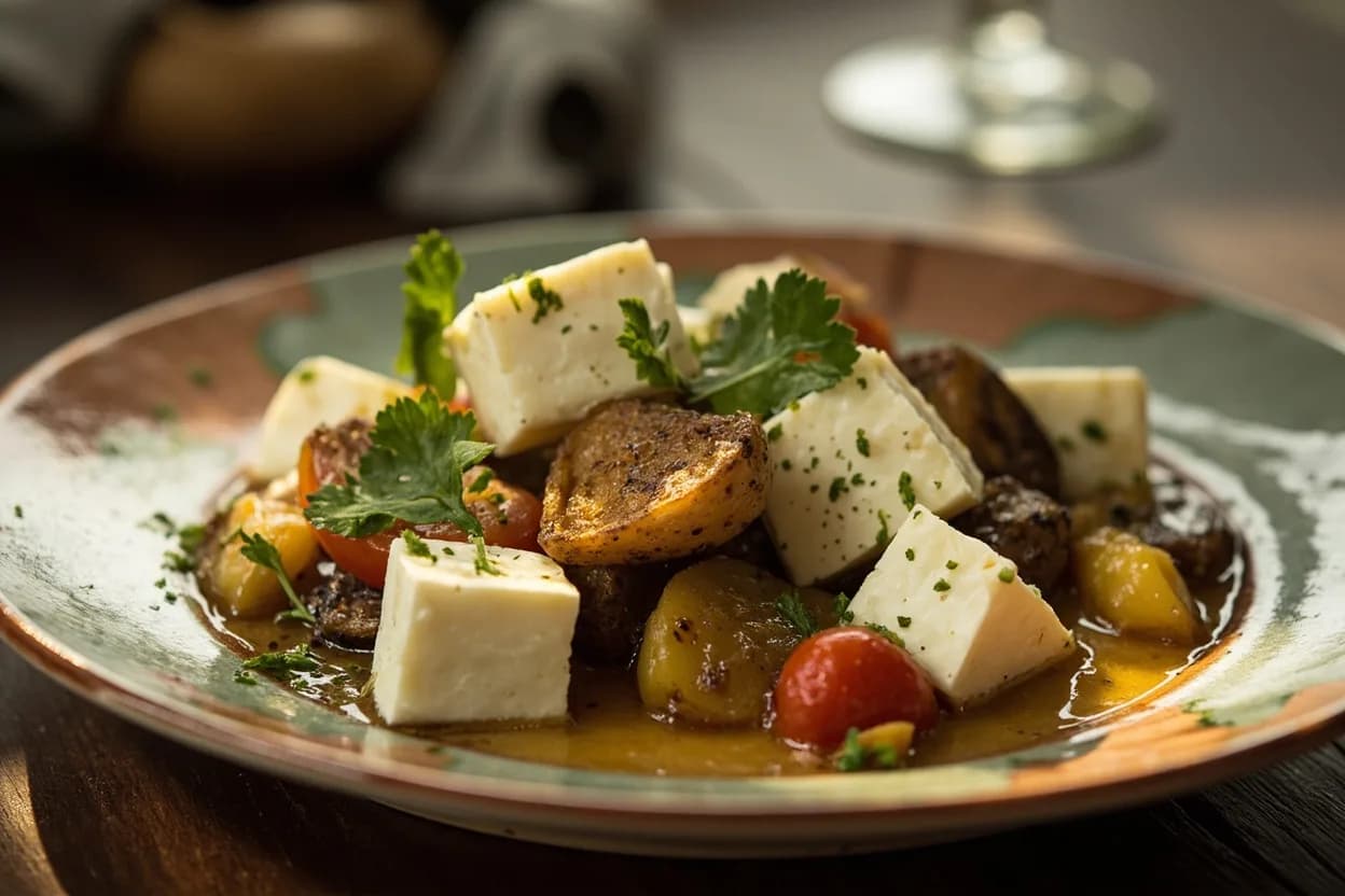 feta in brine (eaten fresh) — a signature plate from Greek Island Dairy Tradition cuisine, prepared in the regional style.