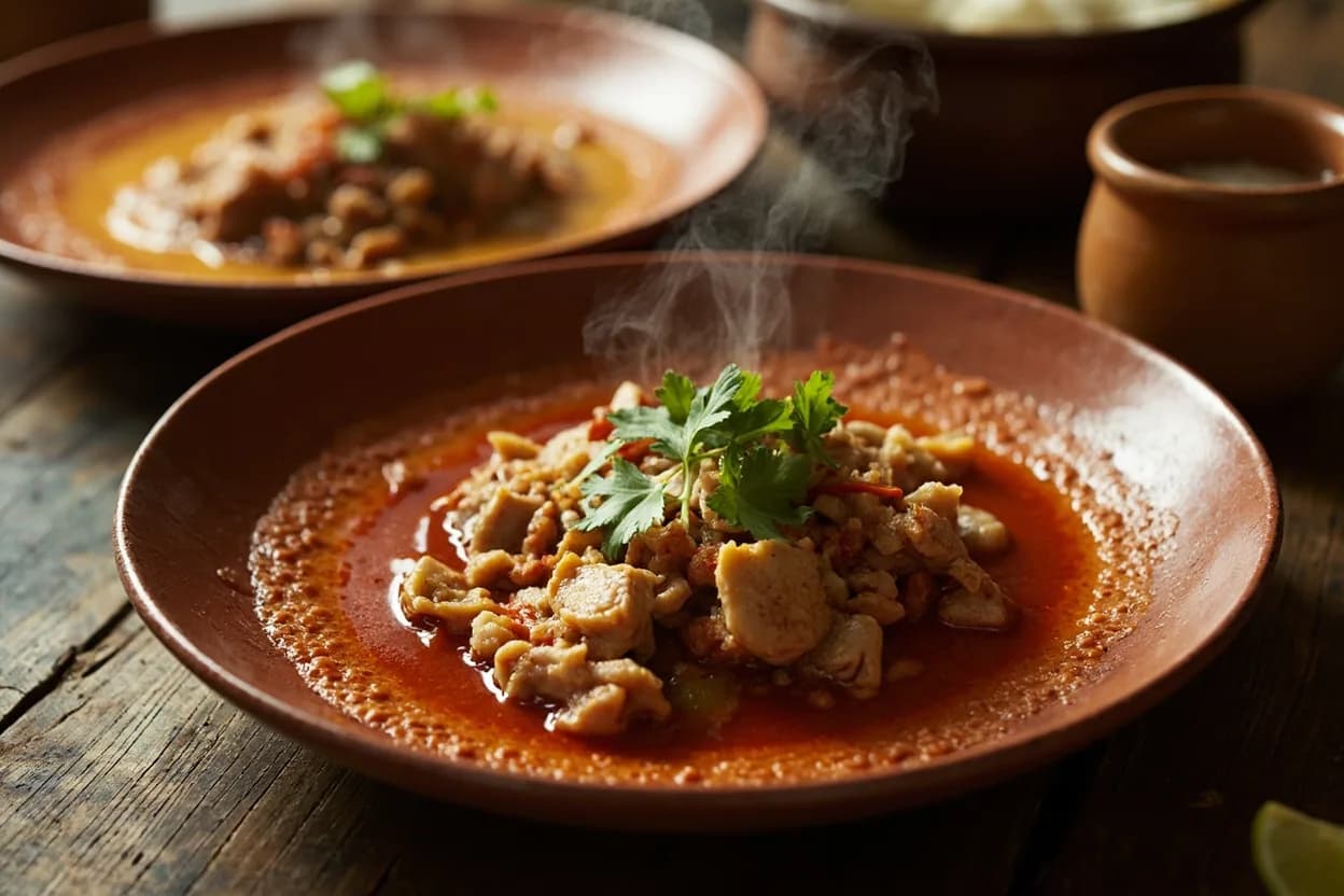 pozole rojo guerrerense — a signature plate from Guerreran Coastal cuisine, prepared in the regional style.