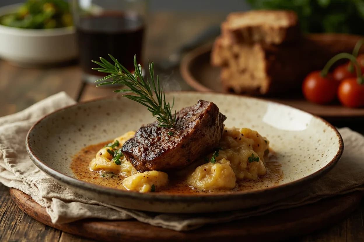 Tournedos Rossini — a signature plate from Haute Cuisine cuisine, prepared in the regional style.