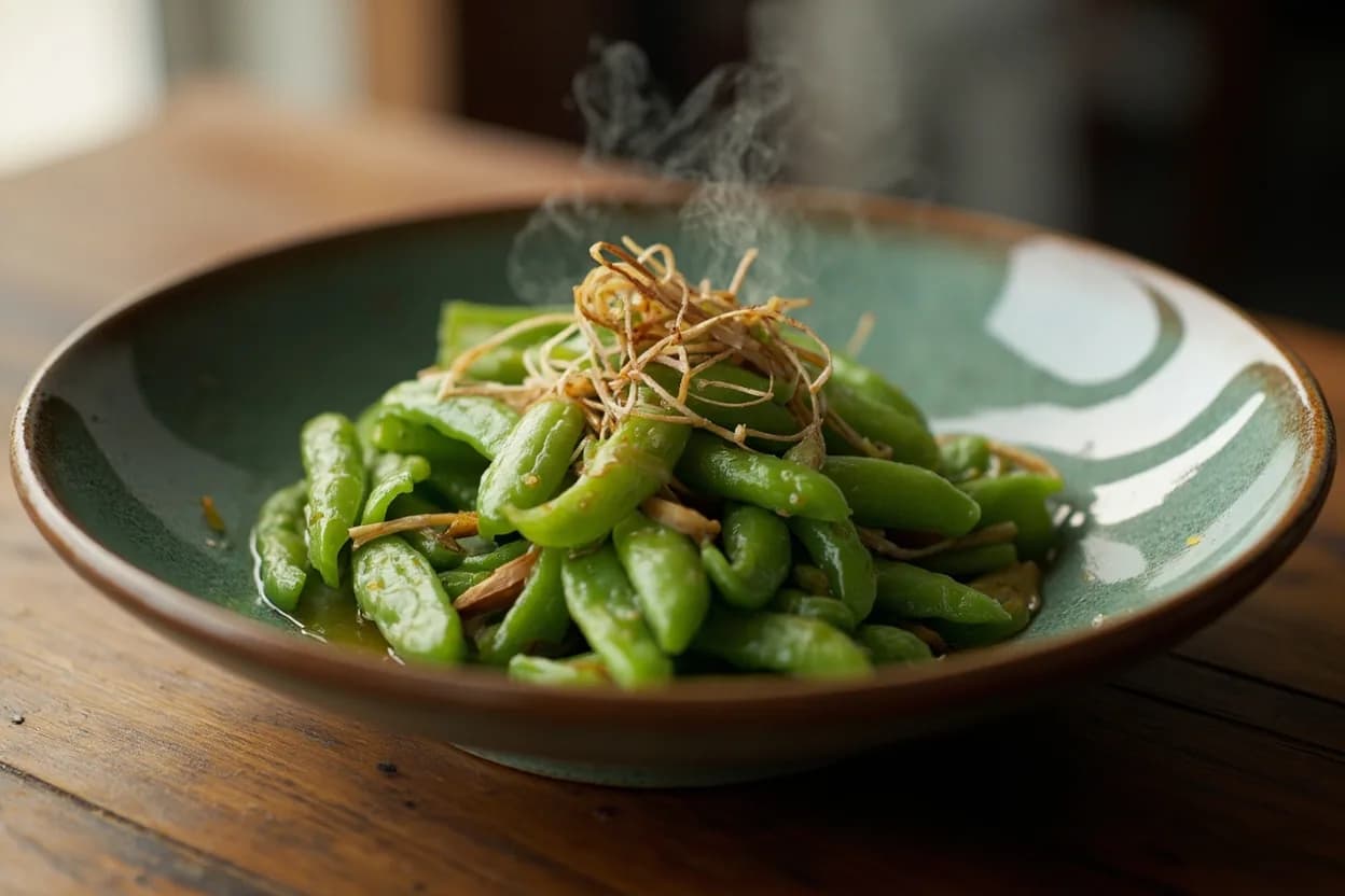 edamame — a signature plate from Japanese Izakaya Cuisine cuisine, prepared in the regional style.