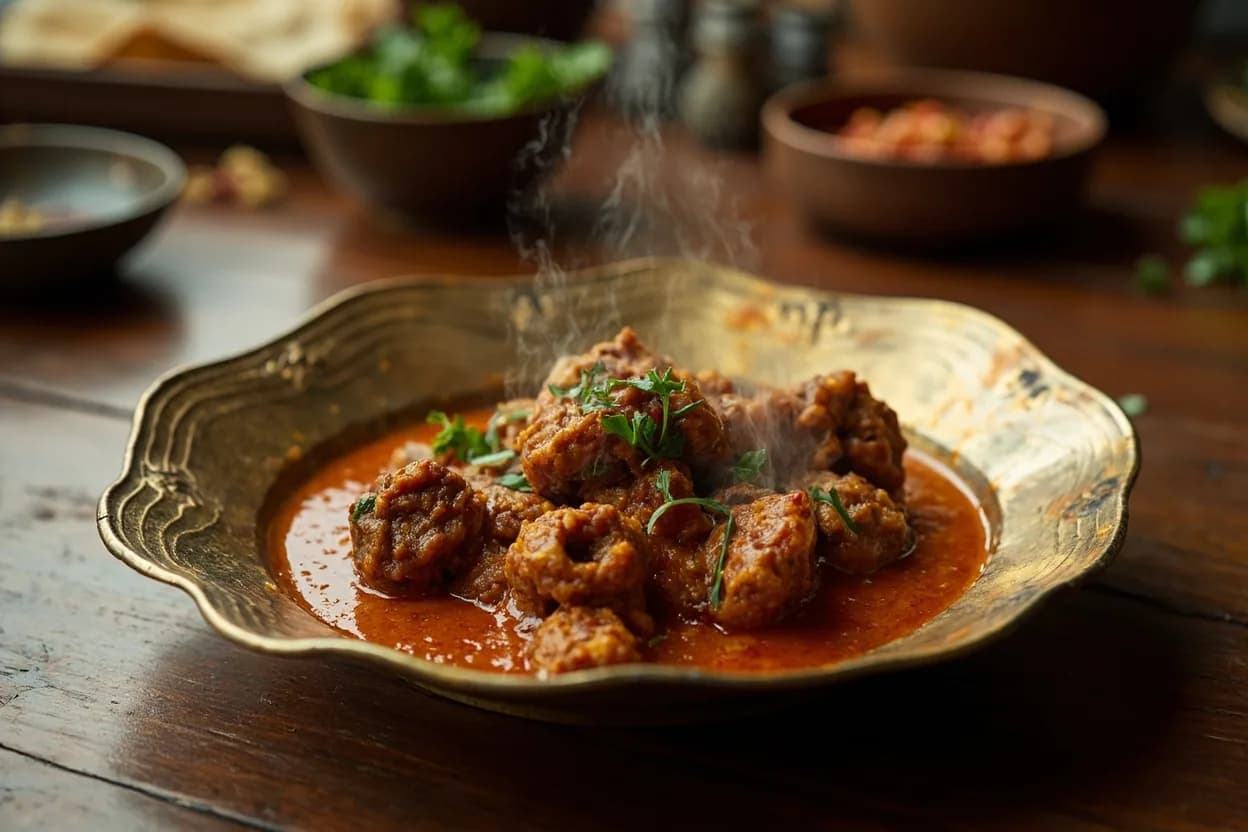 Rogan Josh — a signature plate from Kashmiri (Wazwan) cuisine, prepared in the regional style.