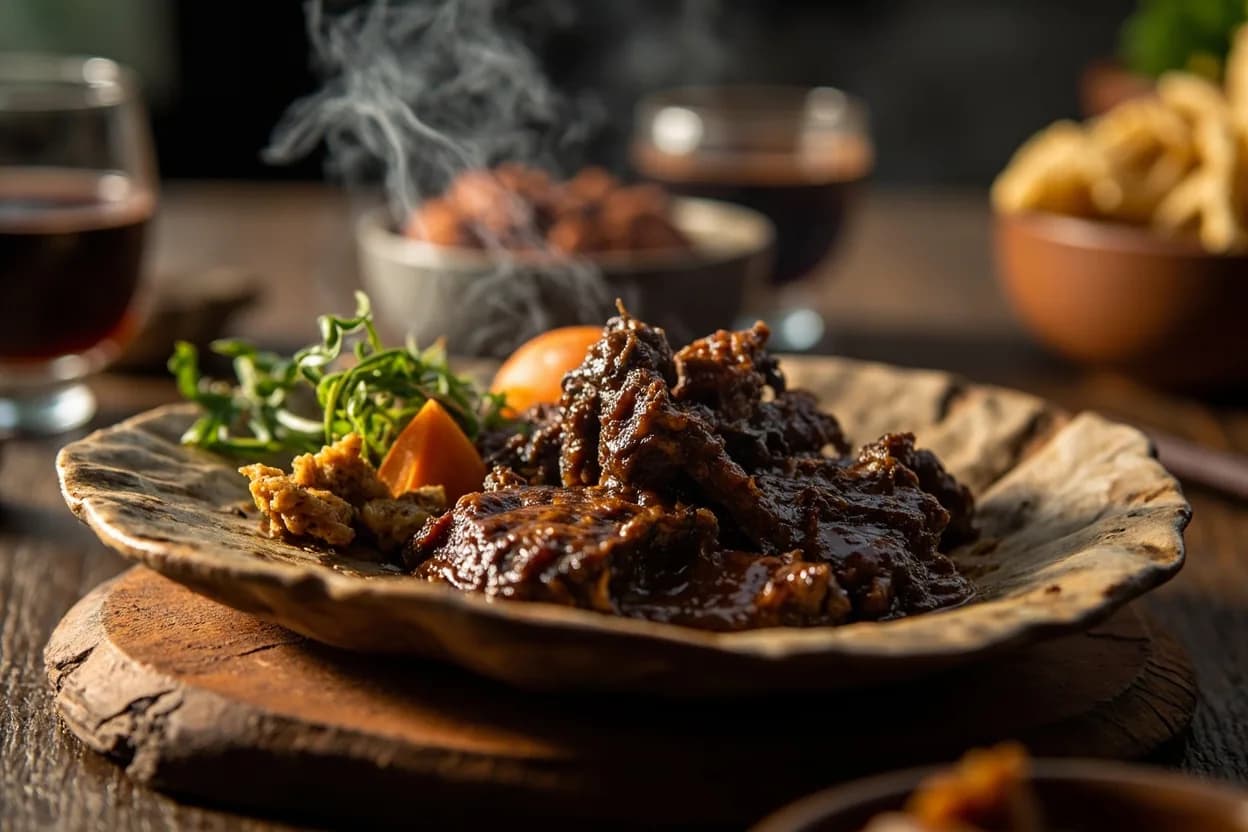 nyama choma (charcoal-grilled goat or beef) — a signature plate from Kenyan Nyama Choma Tradition cuisine, prepared in the regional style.