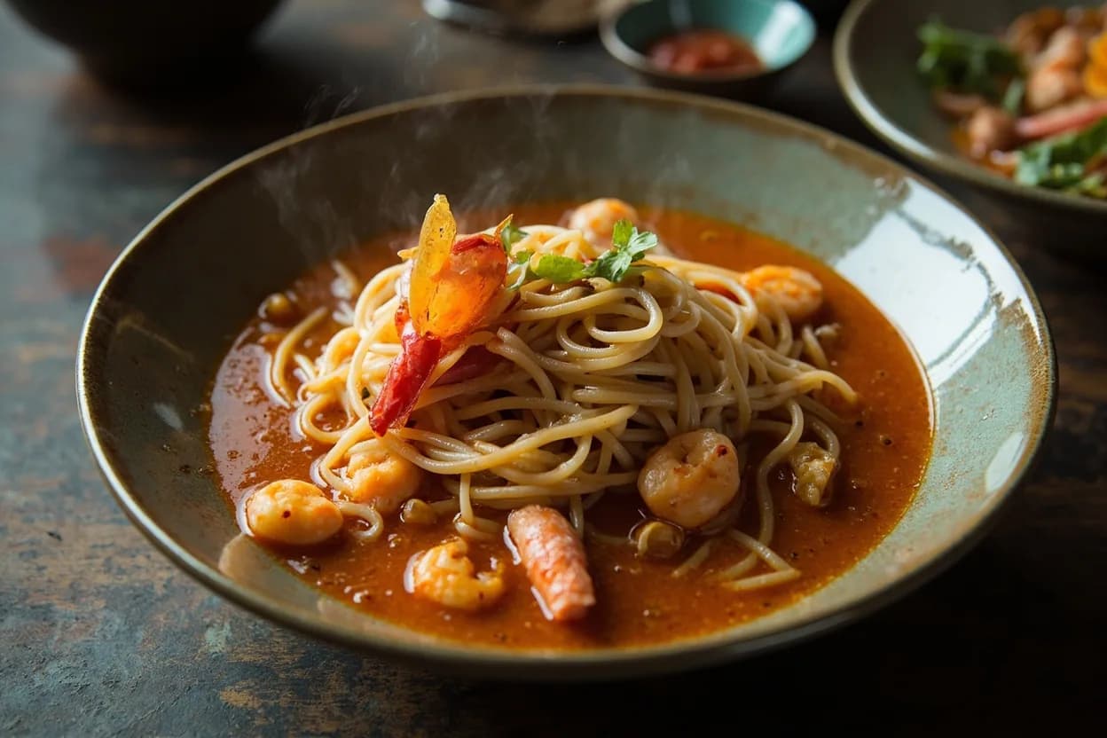 jjamppong (spicy seafood noodle soup) — a signature plate from Korean-Chinese (Junghwa Cuisine) cuisine, prepared in the regional style.