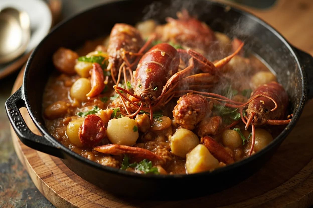 crawfish étouffée — a signature plate from Louisiana Creole & Cajun cuisine, prepared in the regional style.