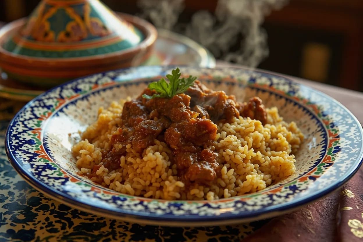 couscous — a signature plate from Maghrebi (North African) cuisine, prepared in the regional style.
