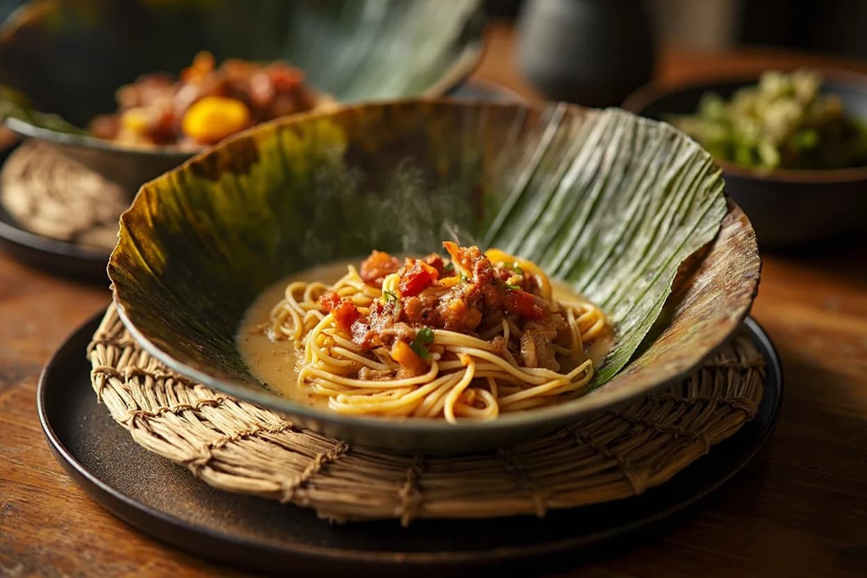 Penang assam laksa — a signature plate from Malaysian Chinese (Nyonya / Hokkien) cuisine, prepared in the regional style.