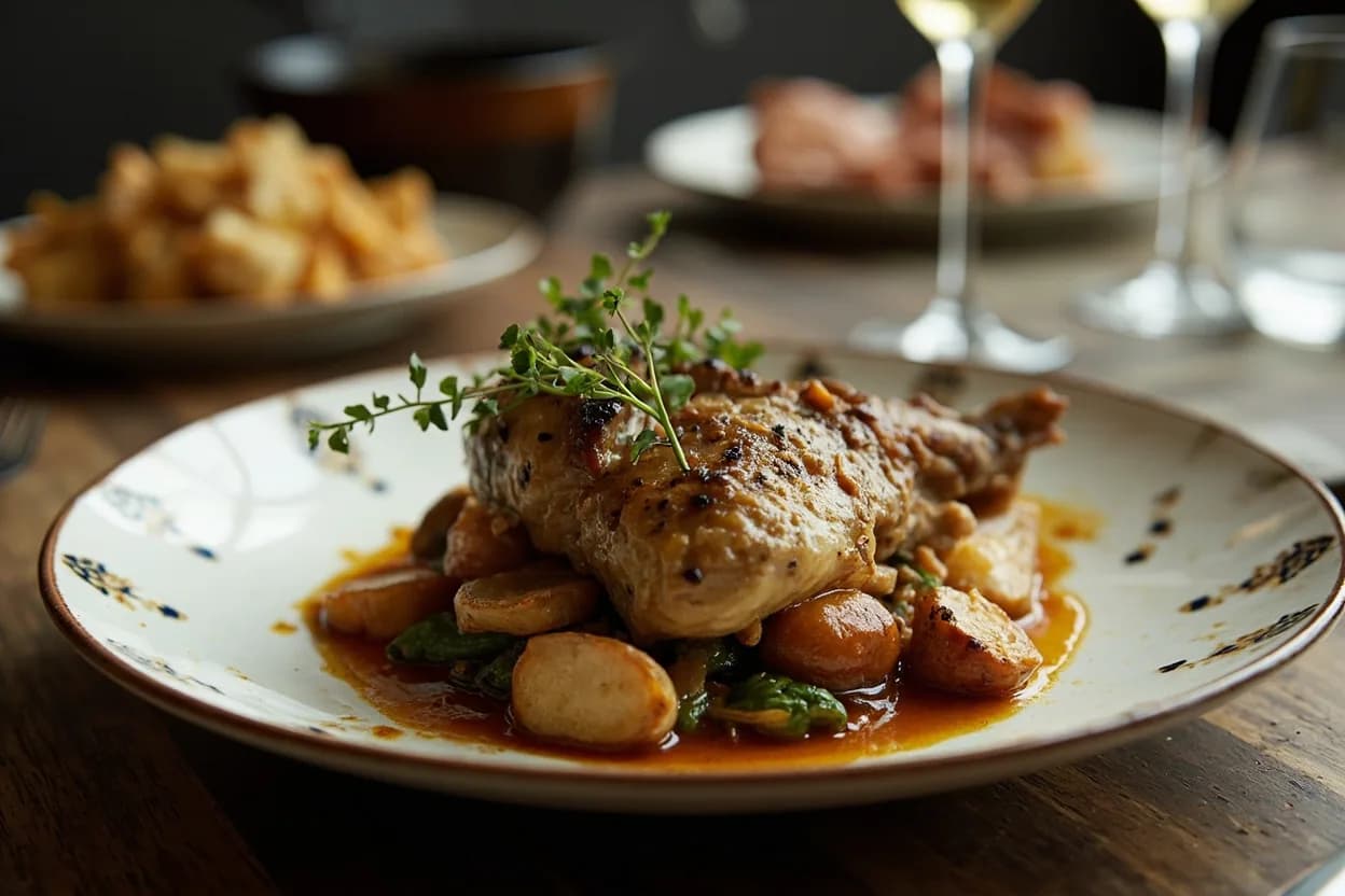 poulet Vallée d'Auge — a signature plate from Normand cuisine, prepared in the regional style.