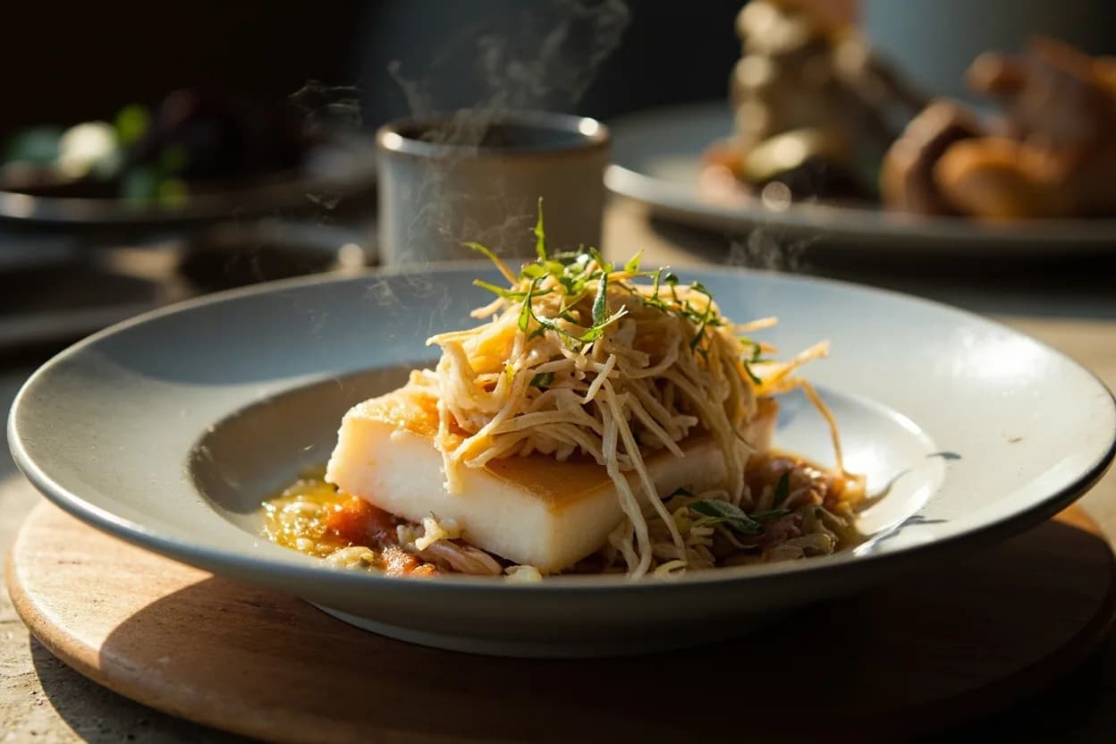 rakfisk (fermented freshwater trout) — a signature plate from Norwegian cuisine, prepared in the regional style.