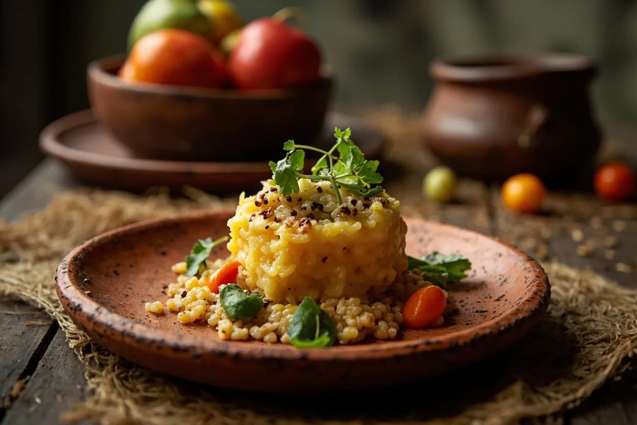 causa novoandina (with quinoa and native potato) — a signature plate from Novoandina cuisine, prepared in the regional style.