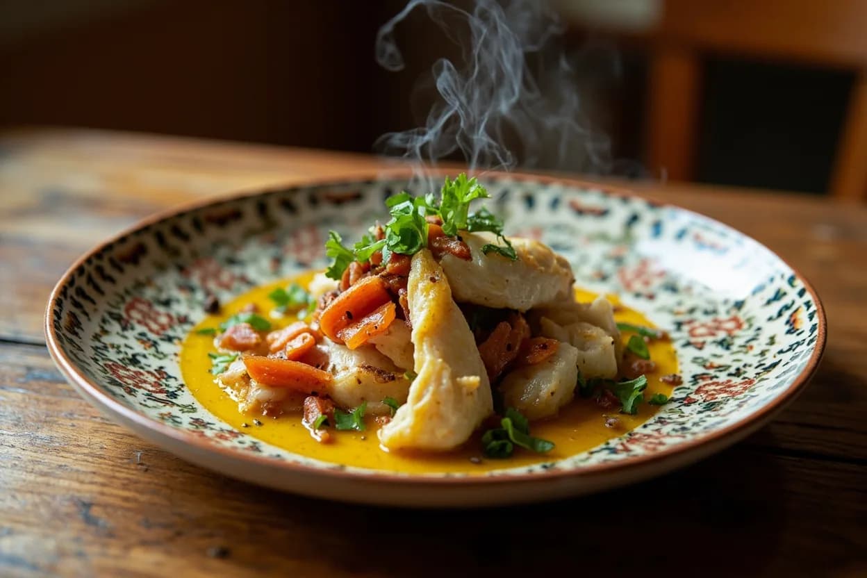 Bacalao al pil-pil — a signature plate from Nueva Cocina Vasca cuisine, prepared in the regional style.