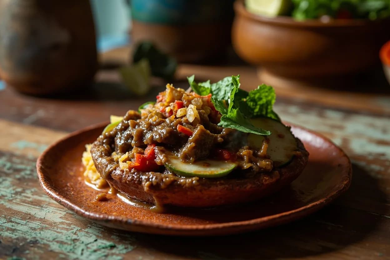 Mole poblano — a signature plate from Poblano cuisine, prepared in the regional style.