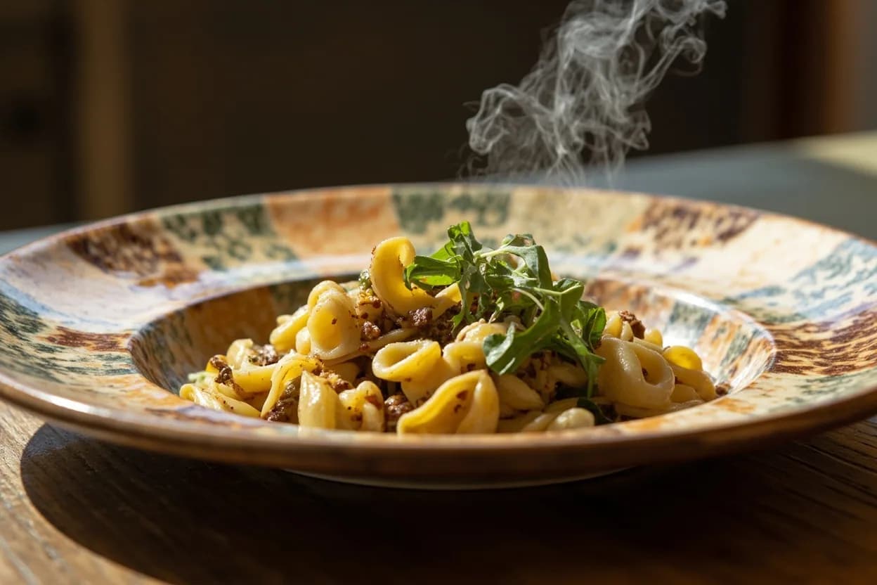 Orecchiette con cime di rapa — a signature plate from Pugliese cuisine, prepared in the regional style.