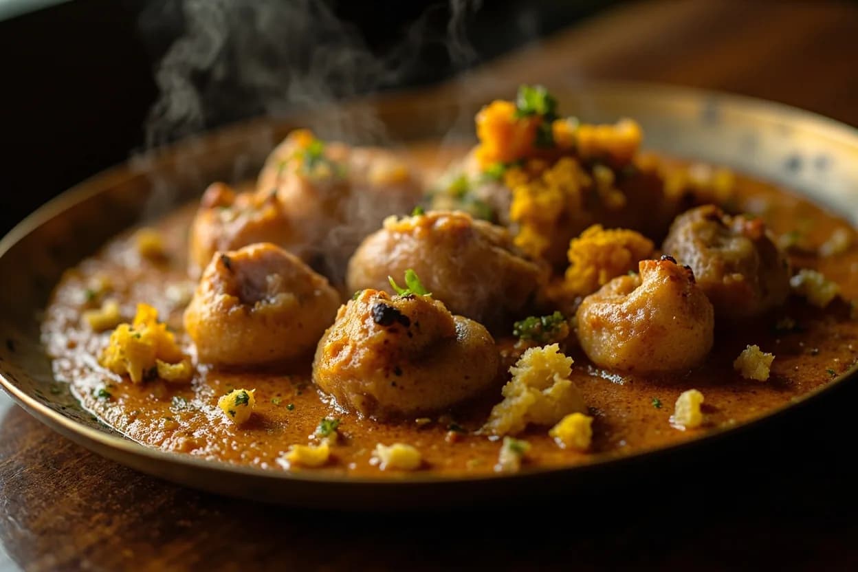 Dal Baati Churma — a signature plate from Rajasthani cuisine, prepared in the regional style.