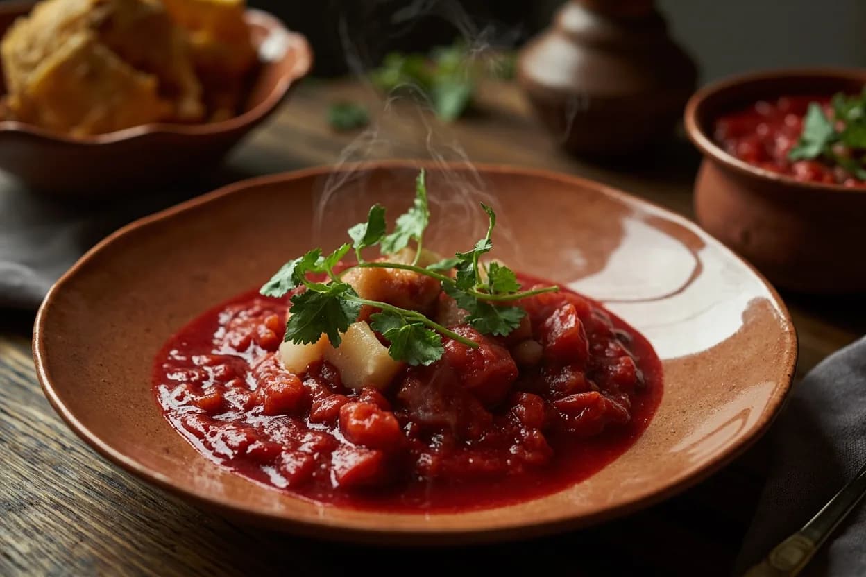 borscht — a signature plate from Russian (Imperial & Soviet) cuisine, prepared in the regional style.