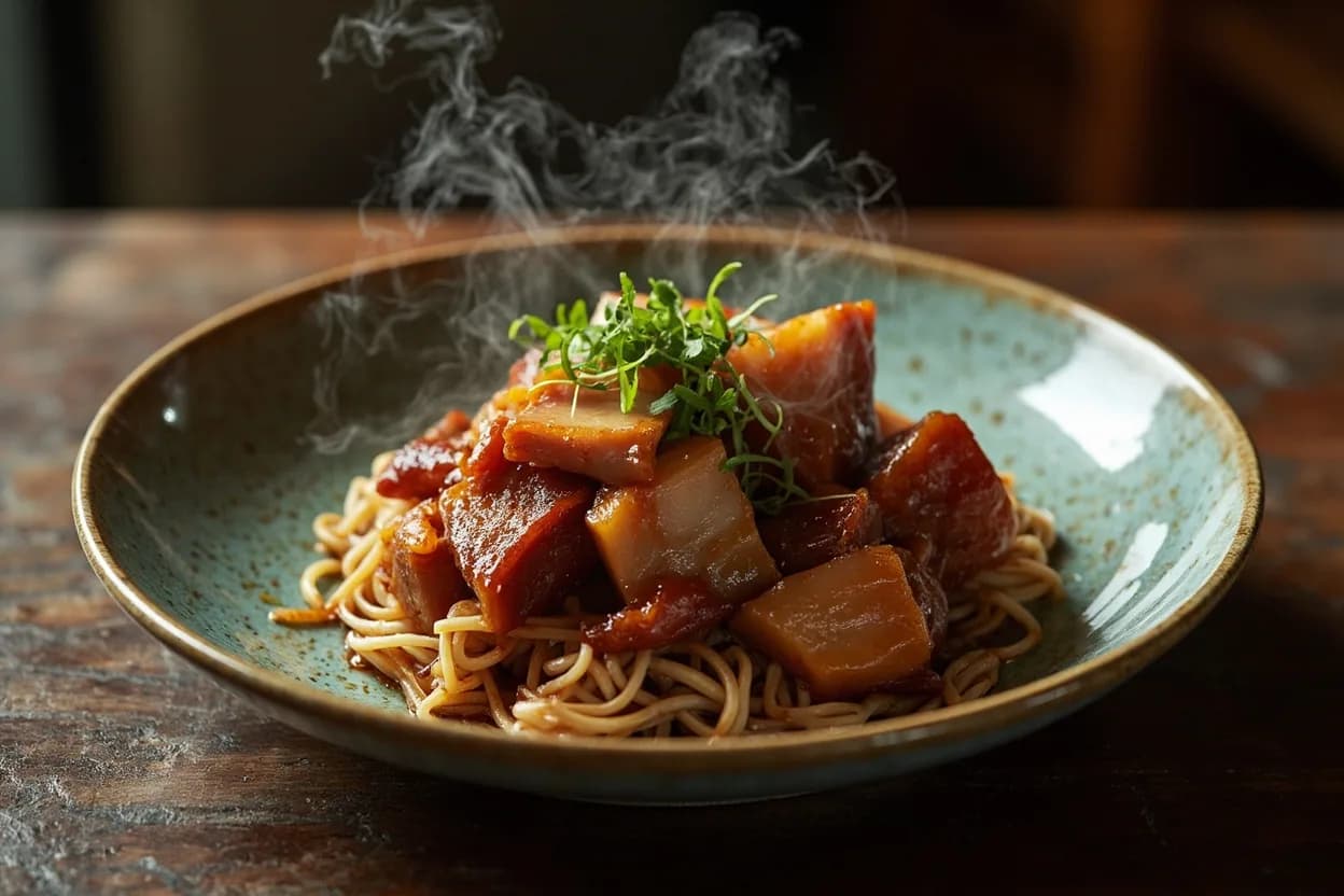 Hong Shao Rou (red-braised pork belly) — a signature plate from Shanghainese (Benbang) cuisine, prepared in the regional style.