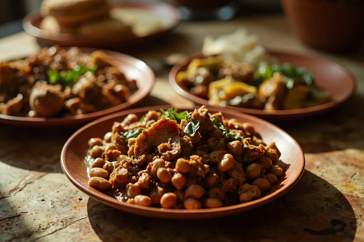 ful medames (spiced stewed fava beans) — a signature plate from Sudanese cuisine, prepared in the regional style.