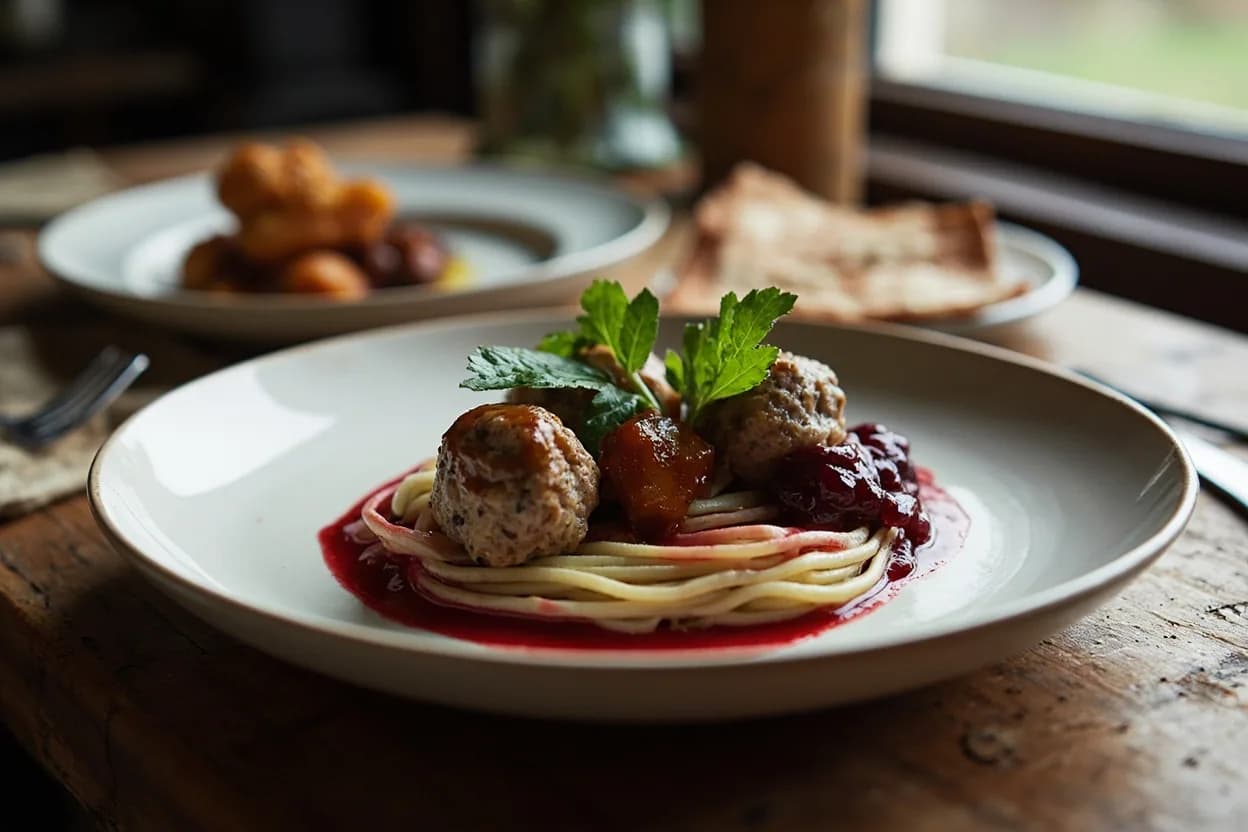 köttbullar med lingonsylt (meatballs with lingonberry jam) — a signature plate from Swedish cuisine, prepared in the regional style.