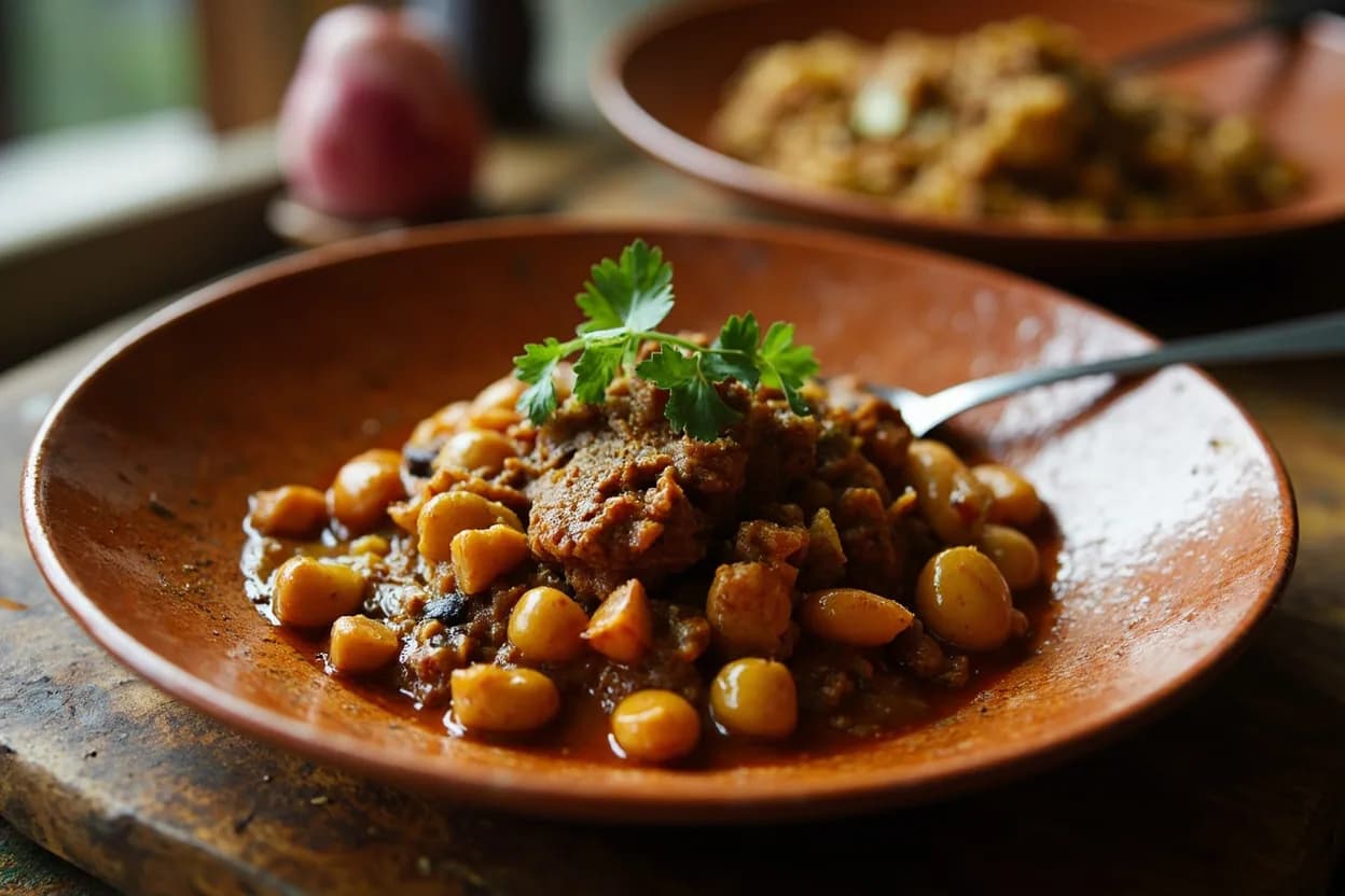 groundnut stew (binyebwa) — a signature plate from Ugandan cuisine, prepared in the regional style.