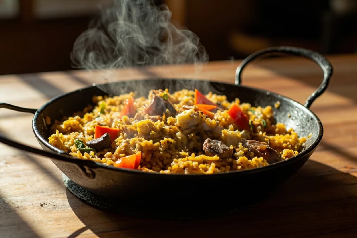 paella Valenciana — a signature plate from Valencian cuisine, prepared in the regional style.