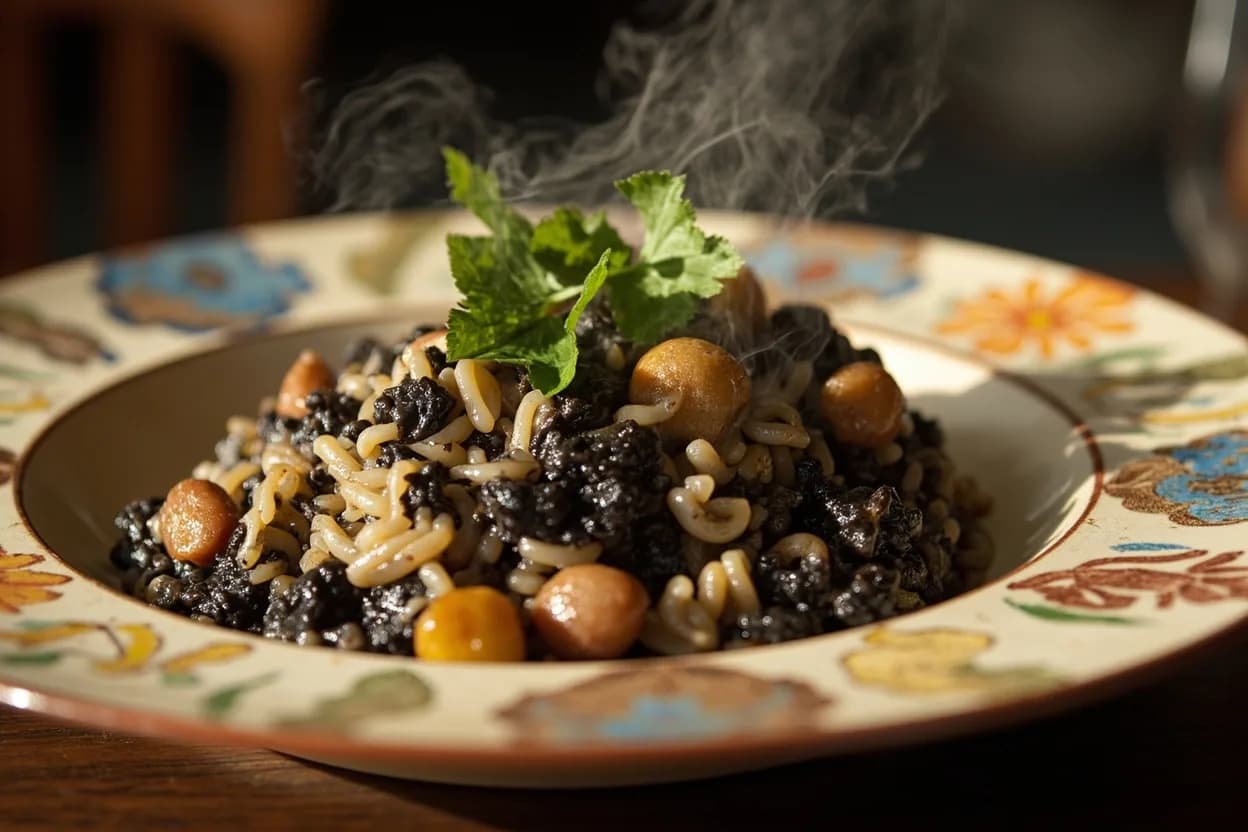 Risotto al nero di seppia — a signature plate from Venetian cuisine, prepared in the regional style.