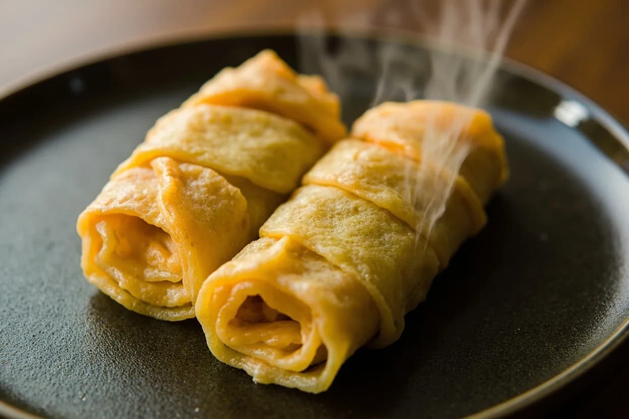 Tamagoyaki (sweet rolled omelette) — a signature plate from Washoku (Classical Japanese Home Cuisine) cuisine, prepared in the regional style.