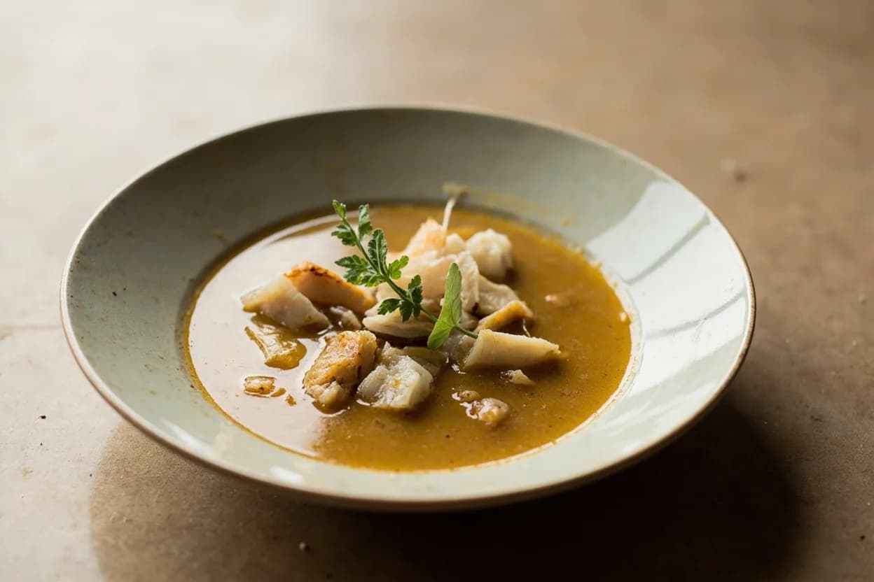 Galangal — Coin Cut vs. Paste Mince prepared the canonical way — Tom kha gai. PREP (both methods): Rinse the rhizome under cold water. Scrub to remove soil. Peel with the edge of a spoon (if skin is thin) or a pairing knife. Trim any dried nodes.