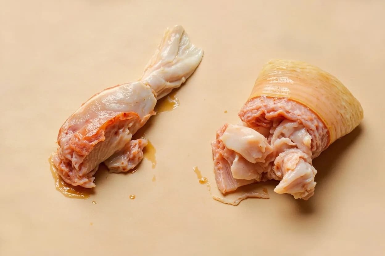 Where the scallop preparation (vieiras) lives on the source. The adductor muscle is a single, thick, round muscle that holds the two halves of the shell together.