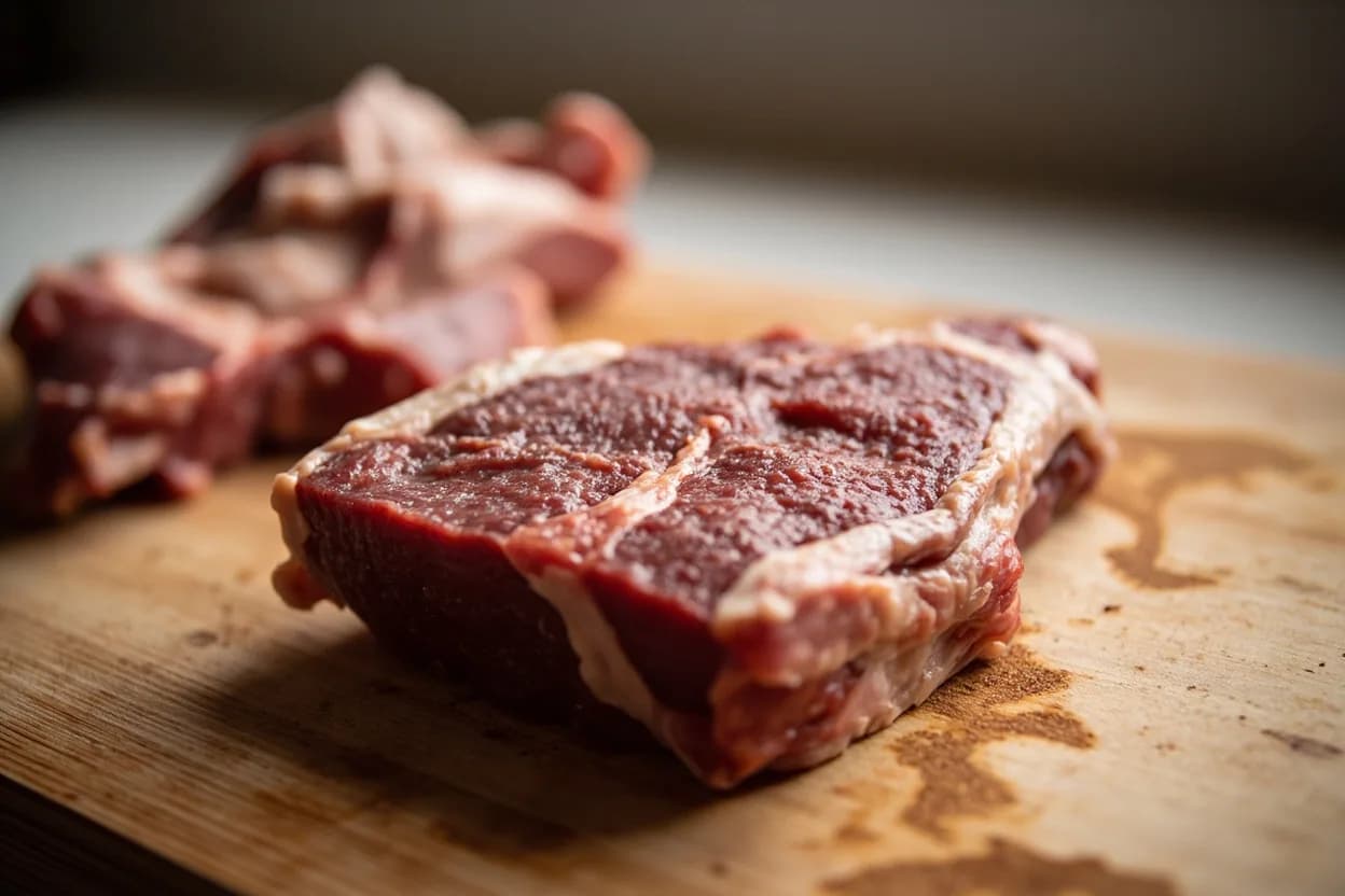 Seam Butchery (Muscle-by-Muscle Breakdown) in its raw whole-cut form on a butcher's board — Seam butchery (also called muscle-by-muscle or European-style butchery) is the practice of disassembling a primal or subprimal by cutting along the natural fascial planes — the thin sheets of connect… Identifying traits: Yields named, single-muscle cuts (flat iron, petite tender, Vegas strip) that are anatomically hidden in traditional saw-through breakdown, Each muscle is cooked at its optimal method rather than compromised by averaging, Reduces band-saw bone dust, which can off-flavor the meat surface.