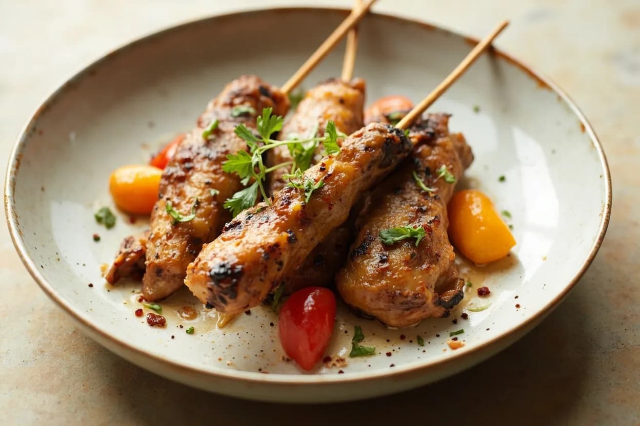 Tori no Hire (Japanese Poultry Wing Breakdown) prepared the canonical way — Yakitori tebasaki. For yakitori drumettes: skewer lengthwise through the meat parallel to the bone; grill over binchotan at medium-high heat, turning every 90 seconds; glaze with tare in the final 2 minutes.