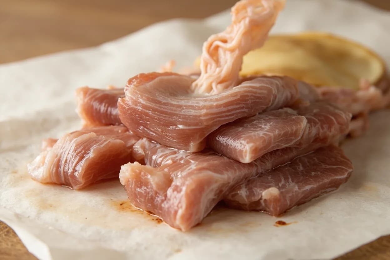 Where the usu-zukuri (paper-thin slice — fugu) lives on the source. Classically performed on torafugu (tiger puffer, Takifugu rubripes) fillet — the firmest, whitest, most tonically neutral sashimi fish — and on hirame (Japanese flounder/halibut).