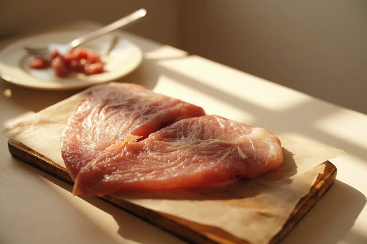 Whole Fish Butterfly Cut for Pescado a la Talla in its raw whole-cut form on a butcher's board — The butterfly cut for pescado a la talla opens a whole fish — classically a red snapper (huachinango) or sea bass (robalo) — through the ventral cavity from tail to just behind the gills, then presse… Identifying traits: Flat profile exposes maximum flesh surface to direct flame, Head retained — flavors the juices that pool in the cavity, Spine-on construction keeps the fish together during grilling without a basket.