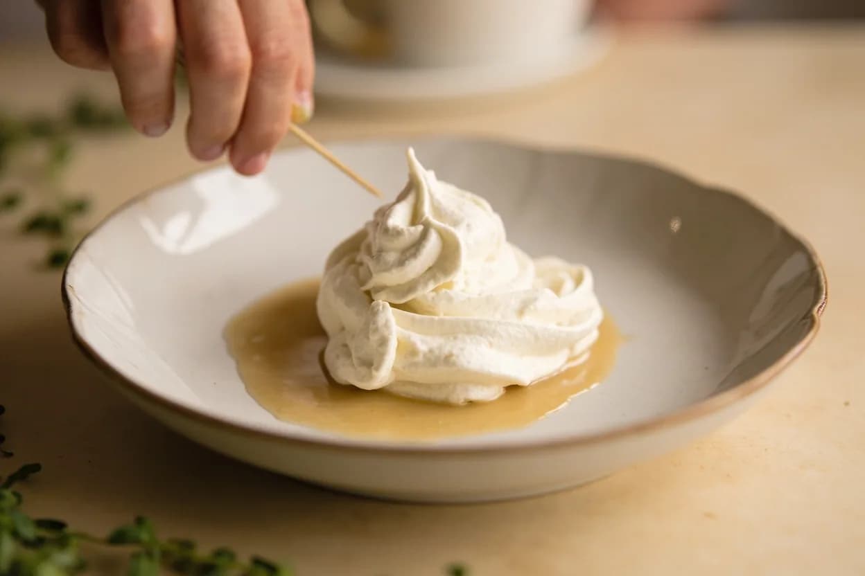 Italian Meringue Syrup Temperature in practice — Italian meringue buttercream. The syrup must be poured in a thin, steady stream down the inside wall of the mixing bowl, never directly onto the whisk.